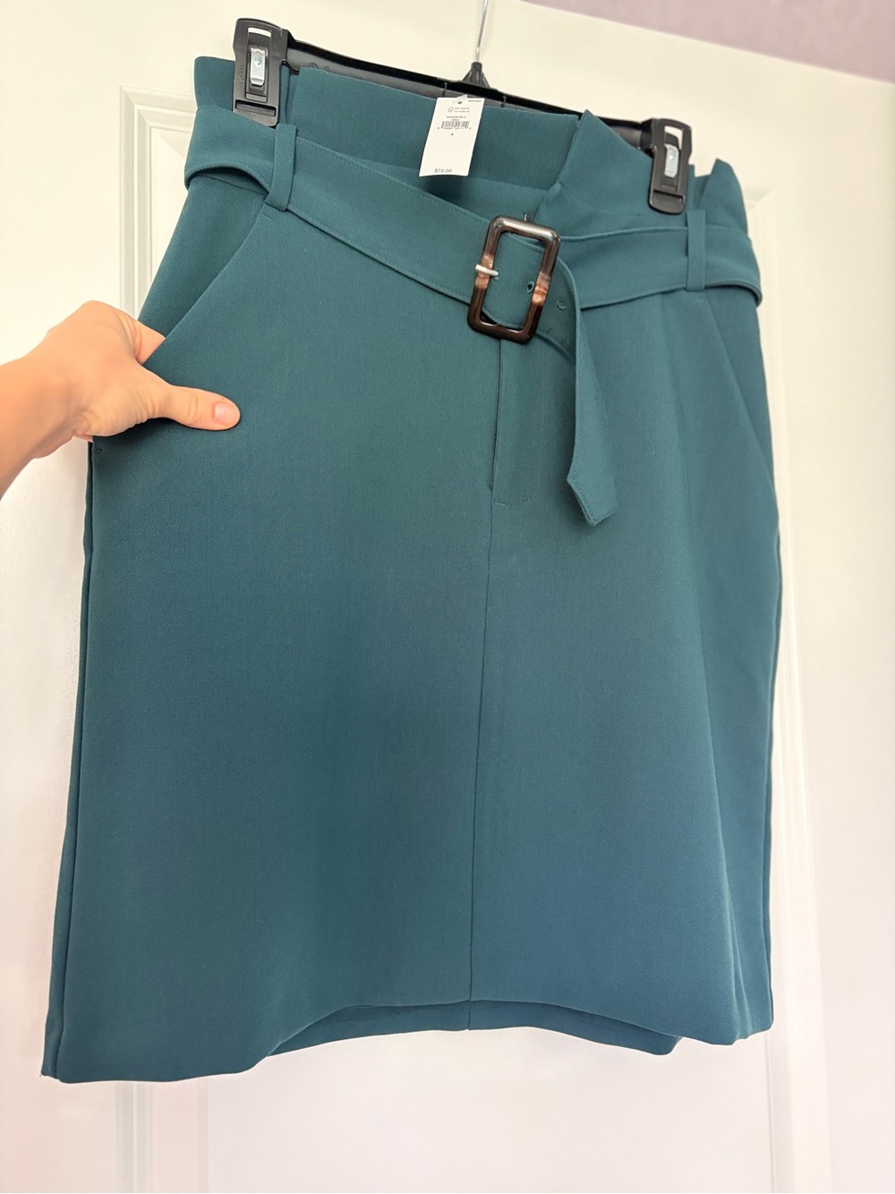 New Banana Republic Teal Belted Pencil Skirt size 4, with tag